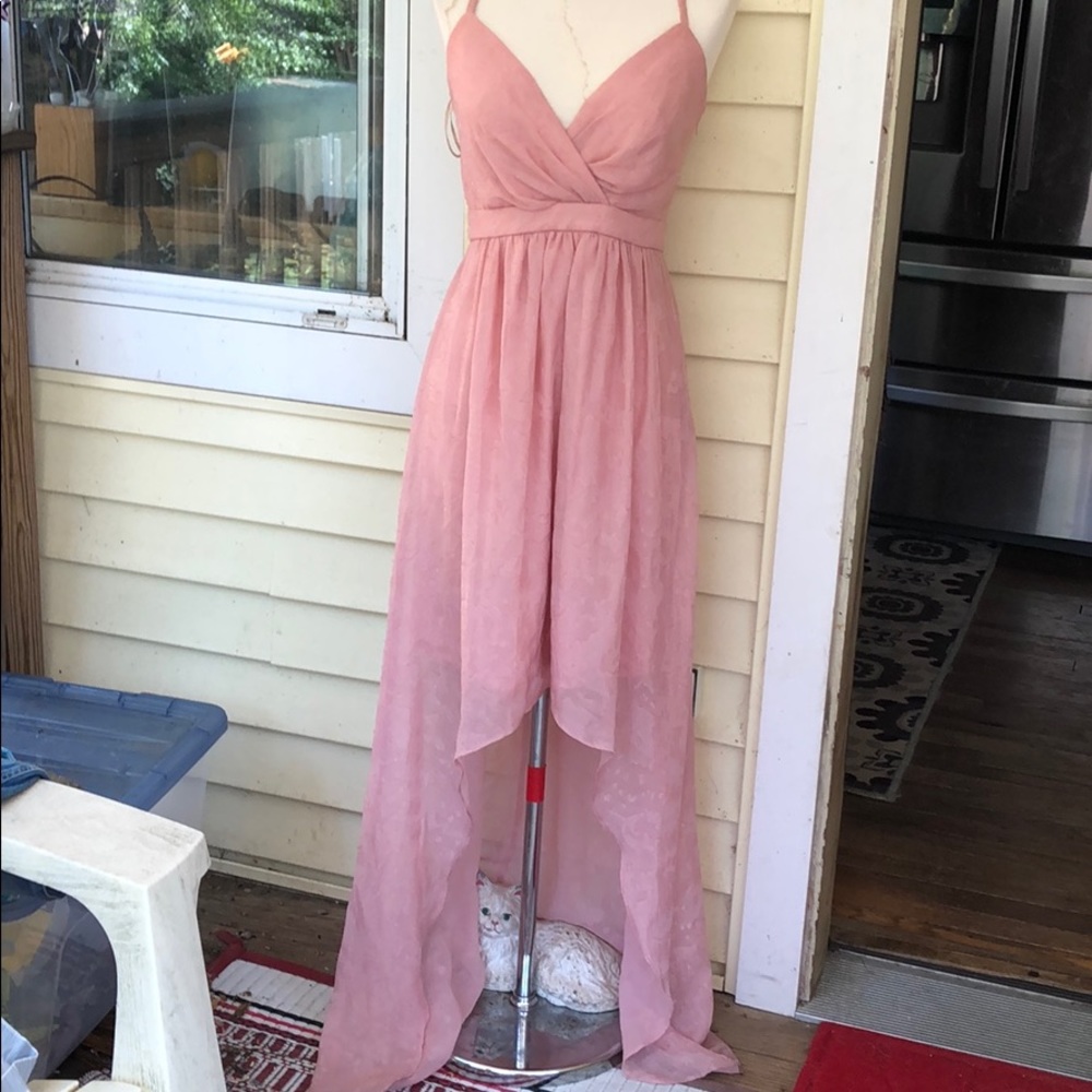 MAXANDCLEO Pink Long Lined Dress, Size 2